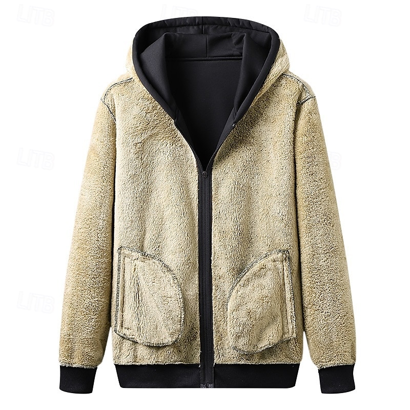Per uomo Felpa con cappuccio Felpa con cappuccio a zip intera Felpa con cappuccio in pile Nero Grigio chiaro Grigio scuro Con Cappuccio Semplice Con zip Tasca Frontale Sport & Outdoor Casuale del 2025 a $30.99 –P6