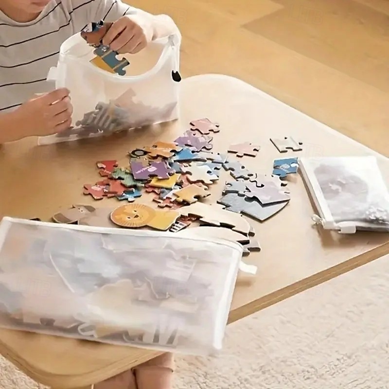 Zestaw 9 saszetek z siatki zapinanych na zamek A6/A5/A4, pojemne, przezroczyste torby na dokumenty, przenośne teczki na dokumenty, piórniki, organizery do przechowywania puzzli do biura, szkoły, 2026 - $12.49 –P6