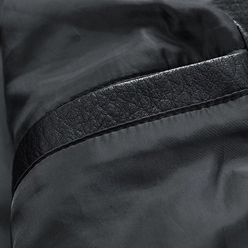 Homme Veste en Similicuir Veste moto Blouson de Moto Vacances Quotidien Coupe-vent Chaud Avec Poches Automne Hiver Uni Mode Classique Col montant Régulier Noir Jaune Gris Veste de 2025 ? $58.99 –P6