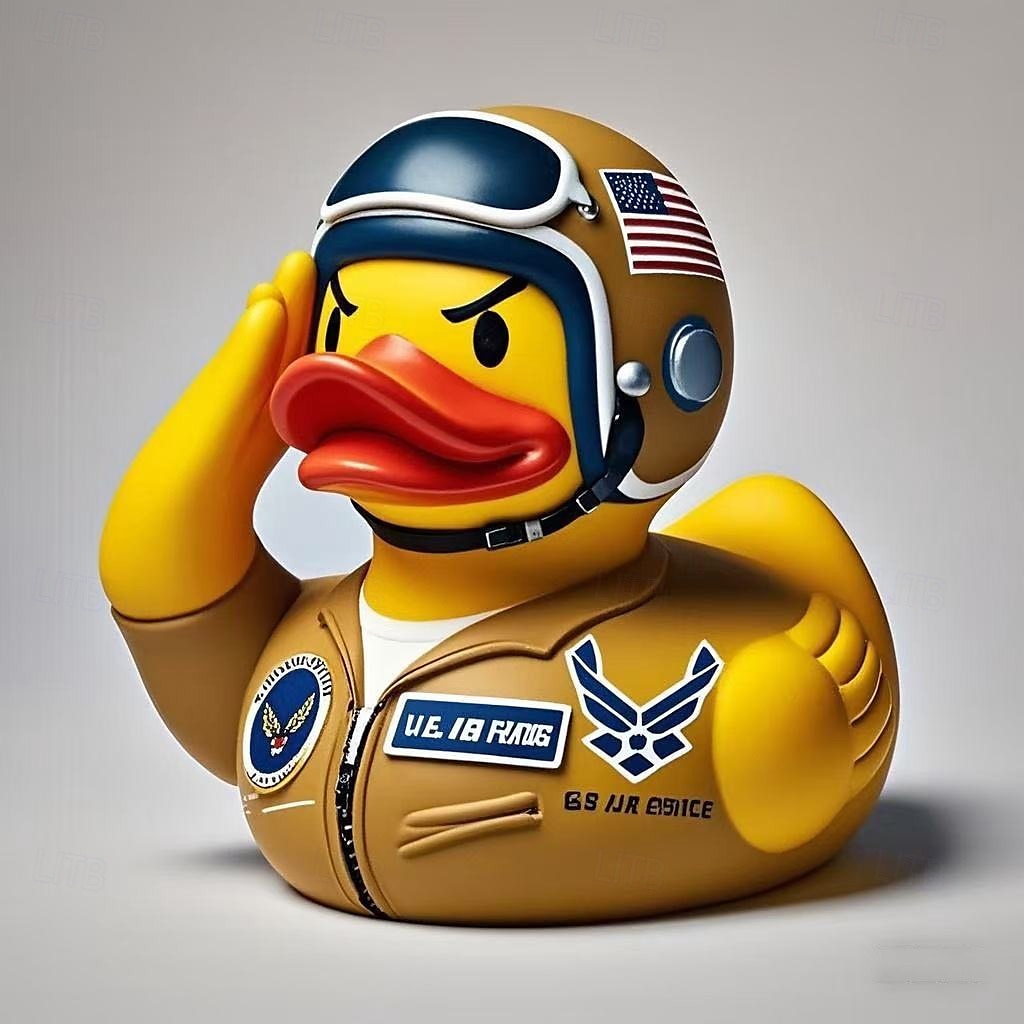 Статуэтка утки из смолы в виде утки-солдата для украшения полки или стола, патриотическое армейское украшение в виде утки в подарок ветеранам или коллекционерам 2026 - $19.99 –P3