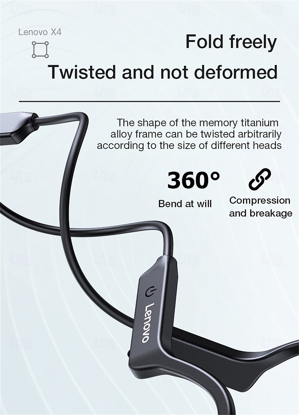Lenovo X4 Bone Conduction Headphone Bone Conduction Headphones Bluetooth5.0 Ergonomic Design HIFI IPX5 for Apple Samsung Huawei Xiaomi MI Mobile Phone Valentine's Day Gift 2026 - $46.99 –P10