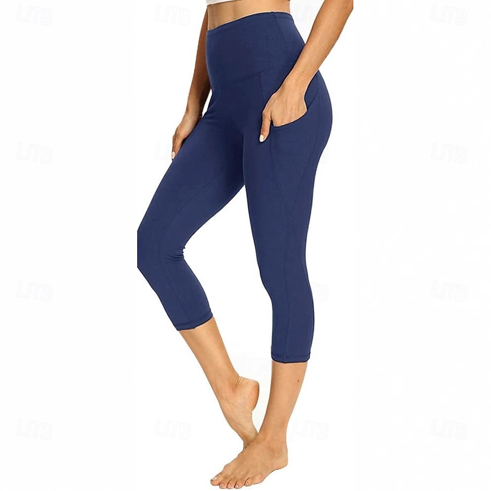 Dames broek Leggings Gezellige leggings Panty Sportschoenen Kuitlengte Hoge taille Effen Zijzakken Comfortabel Billenlift Buikcontrole Yoga Casual / Dagelijks Zwart Bordeaux Blauw Grijs Lente Herfst 2026 - $13.99 –P5