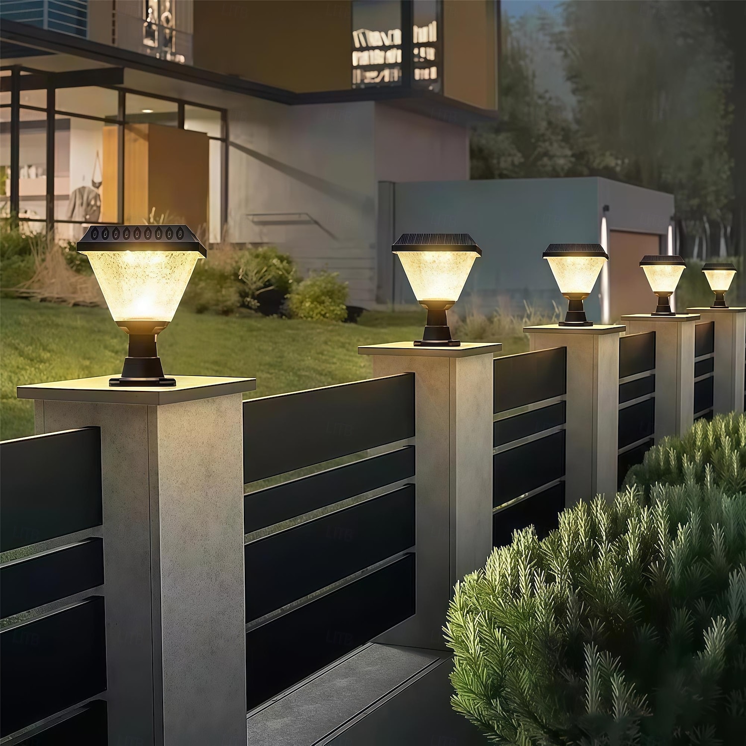 Lampada solare da esterno a LED con telecomando, temporizzata, con pilastro luminoso, IP65, lampada solare da giardino a LED, dimmerabile, RGB, luce calda, luce bianca, luce neutra, lanterna solare, del 2025 a $35.99 –P3
