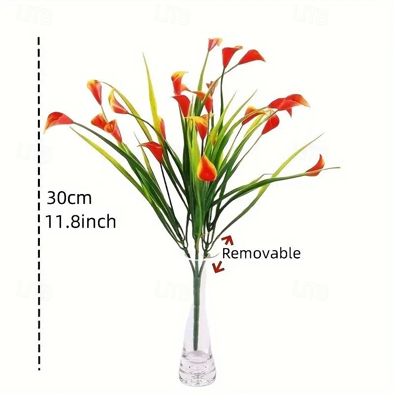 Confezione da 20 gigli artificiali Kara da esterno, fiori finti in plastica con protezione UV per giardino, veranda, cortile, ufficio, cornice di finestre, scrivania e decorazione per la casa – del 2025 a $27.99 –P6