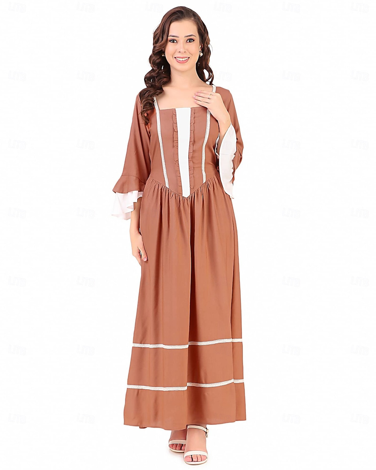 A 250-a aniversare a SUA secolul al 19-lea Anii 1800 Rochie de prerie Fata de la tara Fata Pionier Colonial Pionier Războiul Revoluționar Costume de fancy Pentru femei Halloween Carnaval 4 iulie 2026 - $42.99 –P5