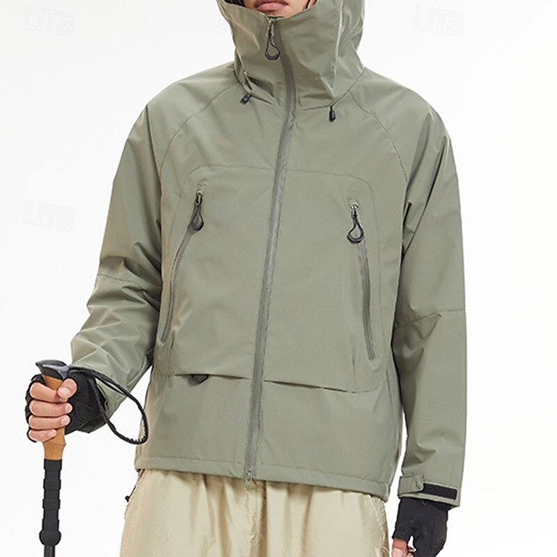 Муж. Куртка для туризма и прогулок На открытом воздухе Водонепроницаемость С защитой от ветра Походная одежда Походная одежда Весна Осень Верхняя часть Походы / туризм / спелеология Бег Сплошной цвет 2025 - $49.99 –P5
