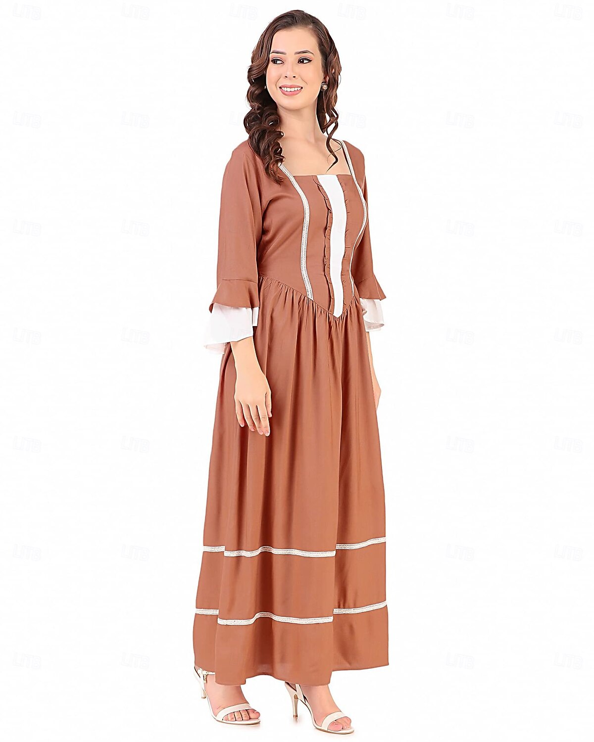 A 250-a aniversare a SUA secolul al 19-lea Anii 1800 Rochie de prerie Fata de la tara Fata Pionier Colonial Pionier Războiul Revoluționar Costume de fancy Pentru femei Halloween Carnaval 4 iulie 2026 - $42.99 –P2