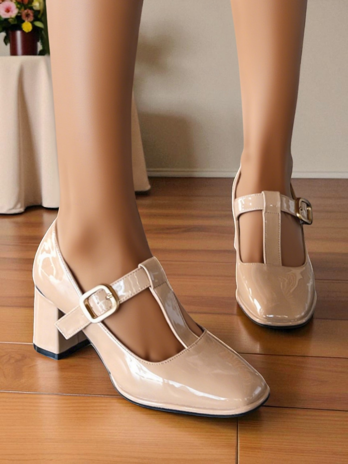 Femmes Chaussures à Talons Rétro Mary Jane Soirée Travail Quotidien Boucle Talon épais Bout carré Élégant ancien PU Boucle Amande Noir Rouge Bordeaux de 2025 ? $46.99 –P5