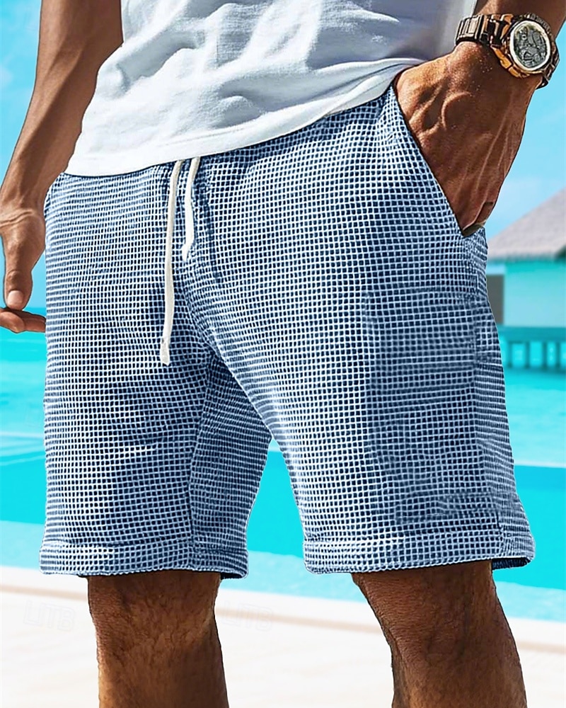 Per uomo Pantaloncini Waffle Shorts Pantaloncini Estivi Pantaloncini casual Tasca Elastico in vita Coulisse Semplice Comodità Traspirante Corto All'aperto Vacanza Canotta sportiva Casual Nero Bianco del 2025 a $23.99 –P3