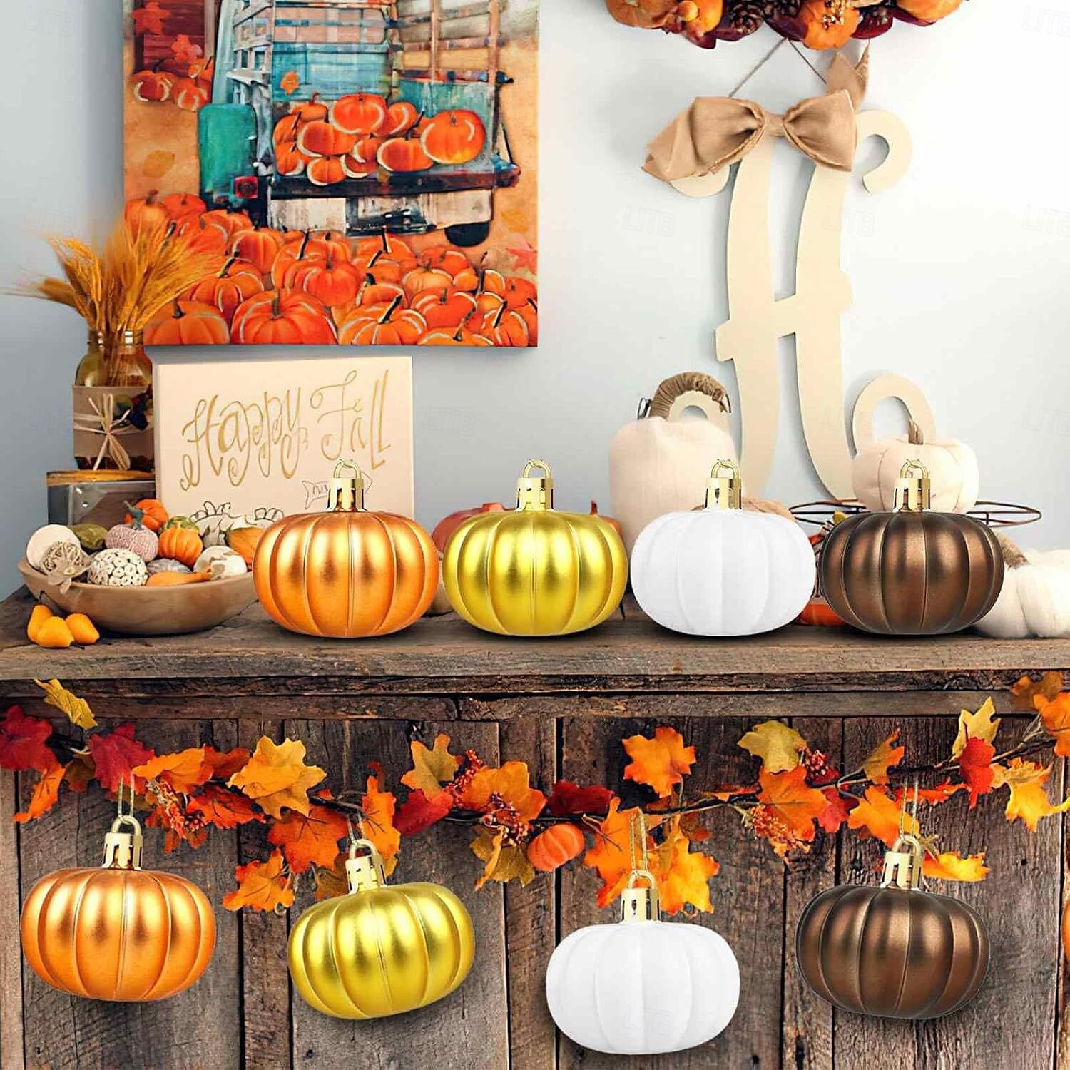 24 pezzi di ornamenti di zucca di Halloween da appendere, mini ornamenti autunnali per il Ringraziamento, decorazioni di zucca artificiale piatte da 2 pollici per la festa del raccolto, festa di del 2025 a $15.49 –P2