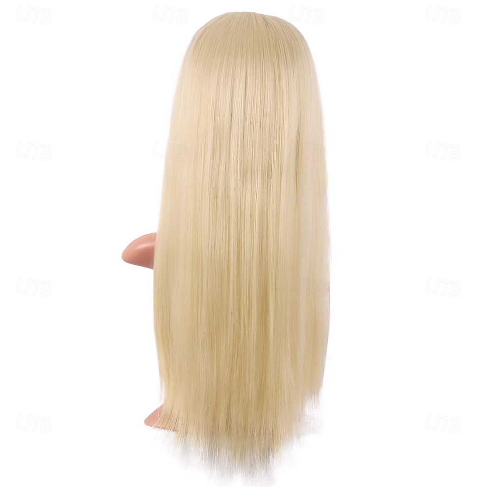 Perruques synthétiques lisses de 24 pouces/60 cm de long, résistantes à la chaleur, pour Halloween, cosplay, fête de 2025 ? $27.99 –P3