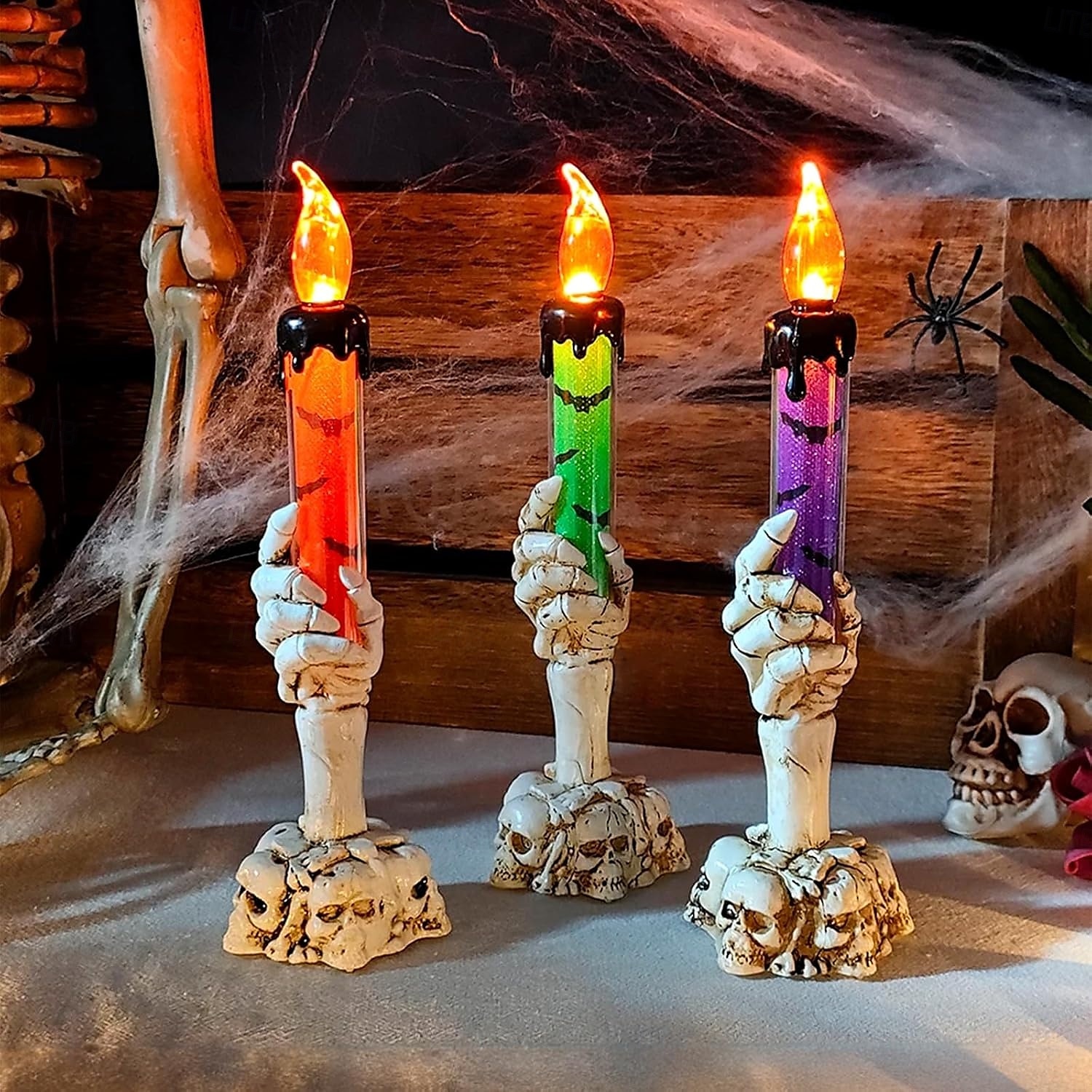 1 Pc 21.5cm Halloween Ghost Hand LED Electronic Candle Decorative Light Indoor Restaurant Party Decoration Light Decoration Light 2025 - $7.99 –P9