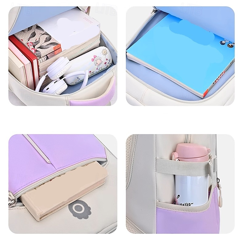 Enfant Garçons Fille Sac à Dos Cartable Sac à Dos Fonctionnel Sac à dos scolaire École Polyester Réglable Grande capacité Imperméable Fermeture éclair Noir Rose Claire Violet de 2025 ? $34.99 –P3