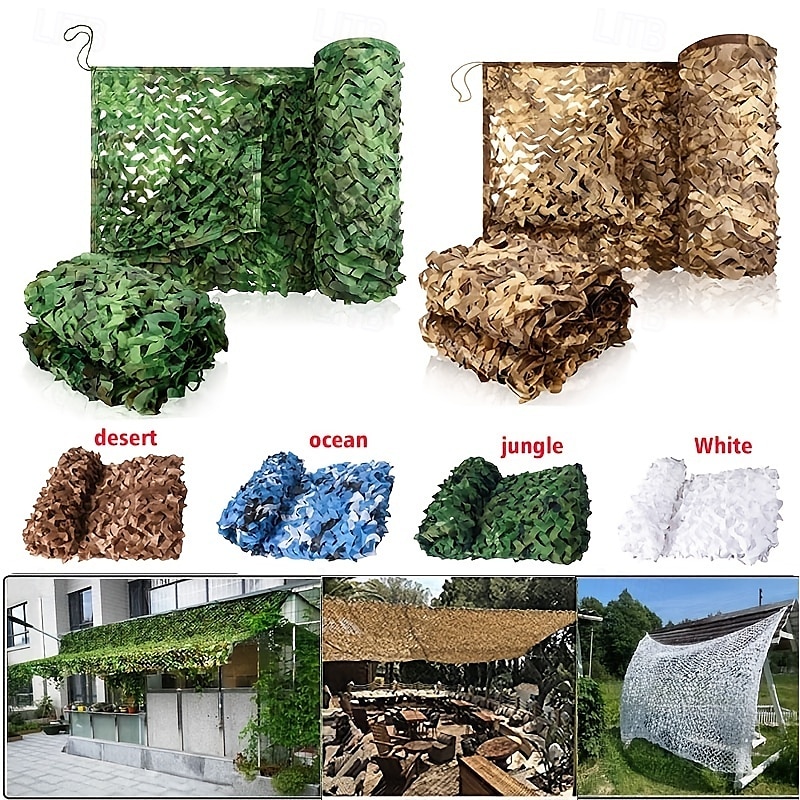 1pc Camouflage Netting Universal Fit Woven Oxford Cloth Greenery Green for Hillside Greening Sun Shade Christmas & Munich Beer Festival Decor 1pc 2025 - $15.49 –P1