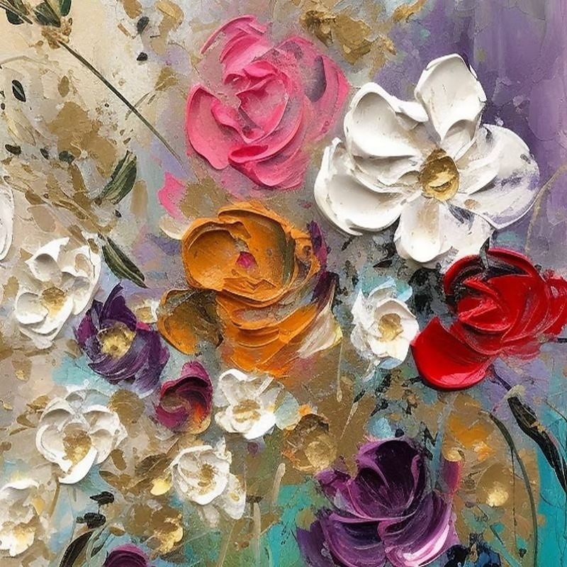 handgemachtes Ölgemälde auf Leinwand, Wandkunst, Dekoration, modern, abstrakt, 3D, dicke Ölblumen für die Inneneinrichtung, gerollt, rahmenlos, ungedehntes Gemälde 2025 - $125.99 –P8
