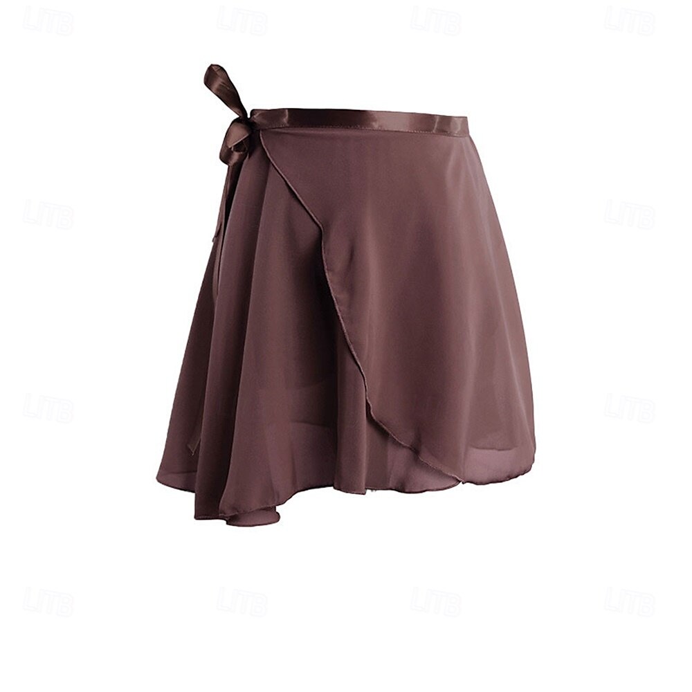 Volwassen balletdansrok, elastische taille chiffon halve rok met lintstrik, ideaal voor de training &balletopleiding 2025 - $19.49 –P11