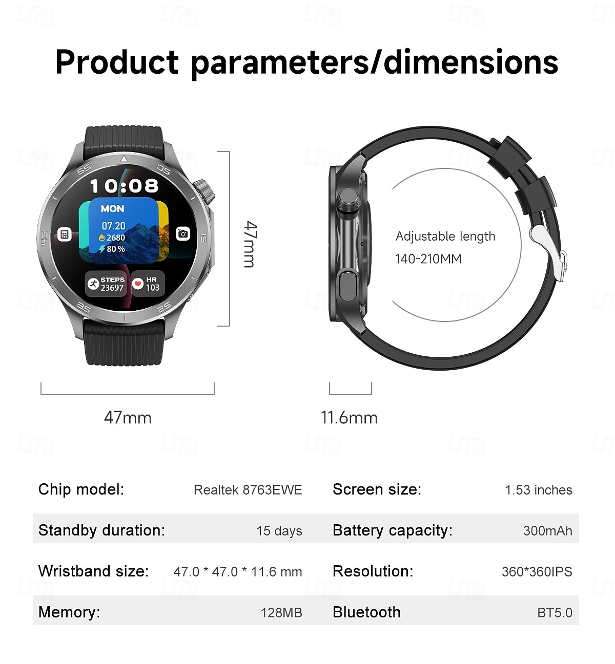 X2 Max Smart Watch 1.53 inch AMOLED HD Screen Bluetooth Call Compass Heart Rate  Fitness Tracker IP68 Waterproof SmartWatch 2025 - $44.99 –P18