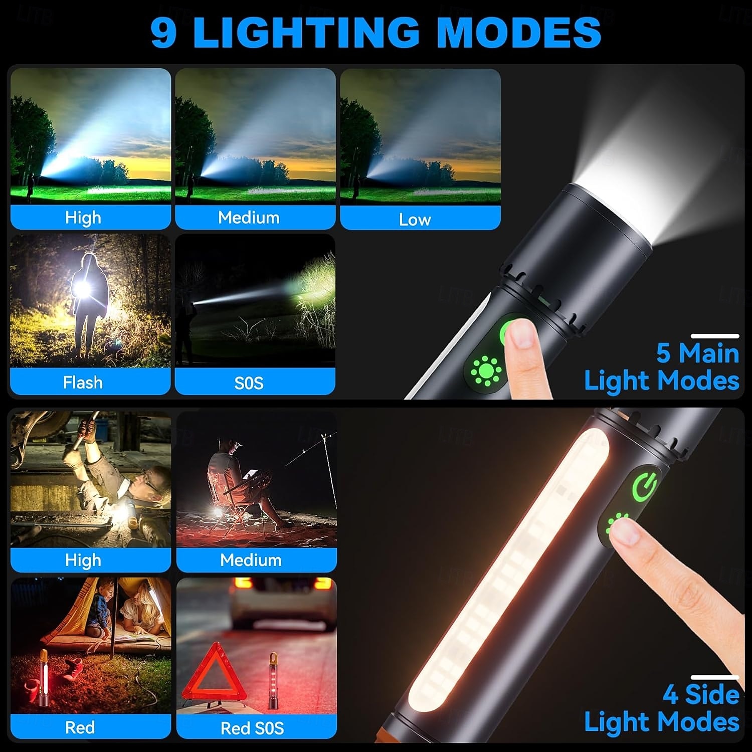 autodetaillamp oplaadbaar, lakcorrectie-inspectielamp met magnetische voet &haak, handzame led-werklamp voor autodetailing, kleurmatching &reparaties 2025 - $19.99 –P2