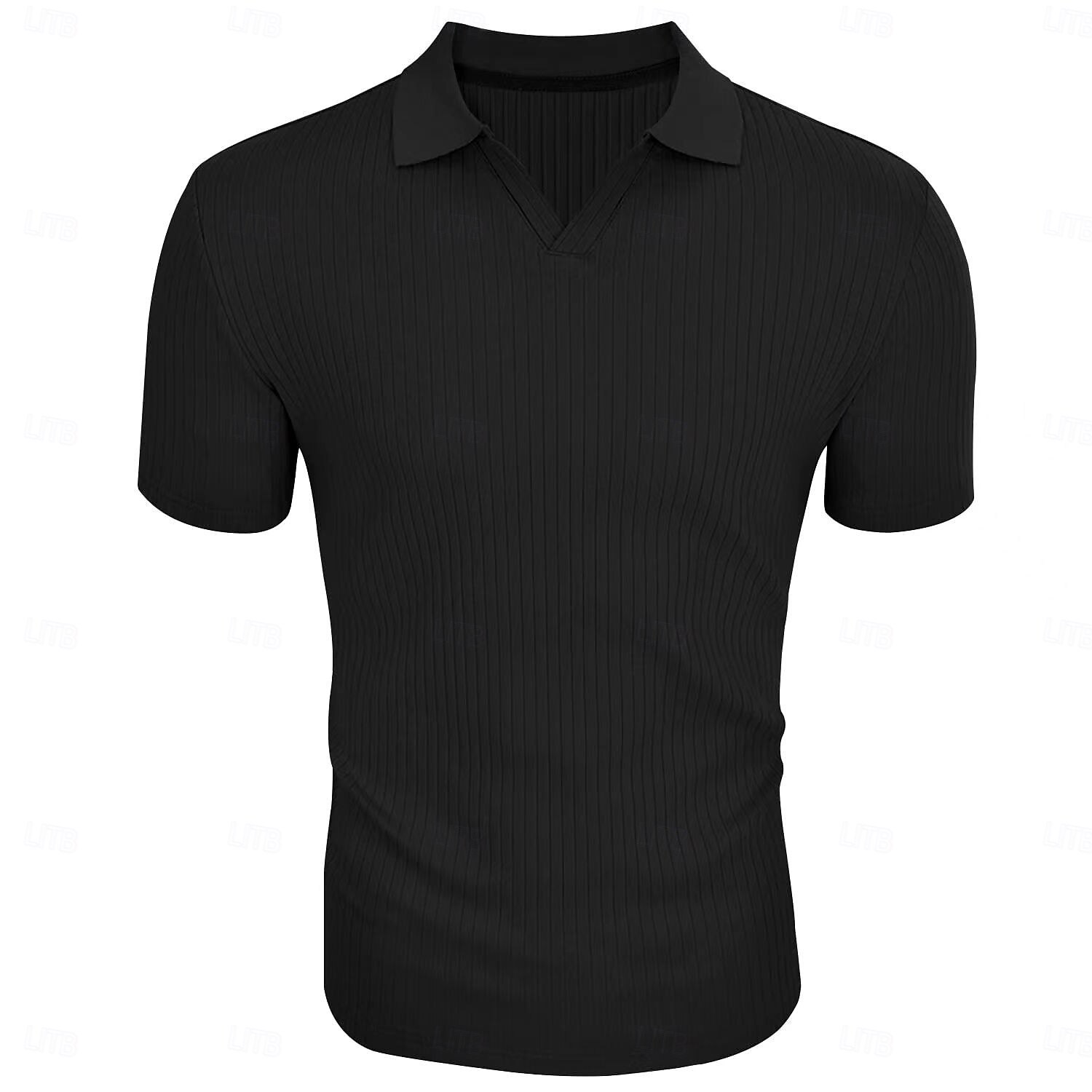 Herren Golfshirt Lässig Sport Revers Gerippter Polokragen Kurzarm Mode Basic Einfach Vertikale Streifen Klassisch Sommer Frühling Ganzjahres Normale Passform Wein Schwarz Grün Marineblau Golfshirt 2025 - $20.99 –P7