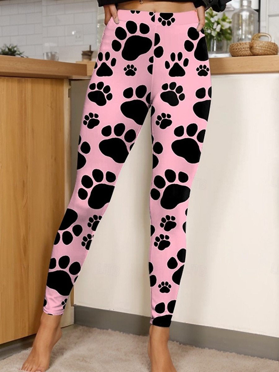 Mujer Polainas Moda Casual Hasta el Tobillo Alta cintura Graphic Animal Estampado Suave Transpirable Elástico Vacaciones Casual Diario Negro Amarillo Rosa Azul Piscina Verano Primavera Ajustado 2025 - GBP £15.55 –P4