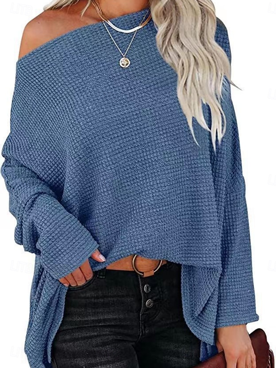Femmes Chemise Couleur Unie Élégant Occasionnel manche longue Col ras du cou Hauts Réguliers Quotidien Argent Noir Blanche Vin Bleu Été Printemps Automne de 2025 ? $25.99 –P4