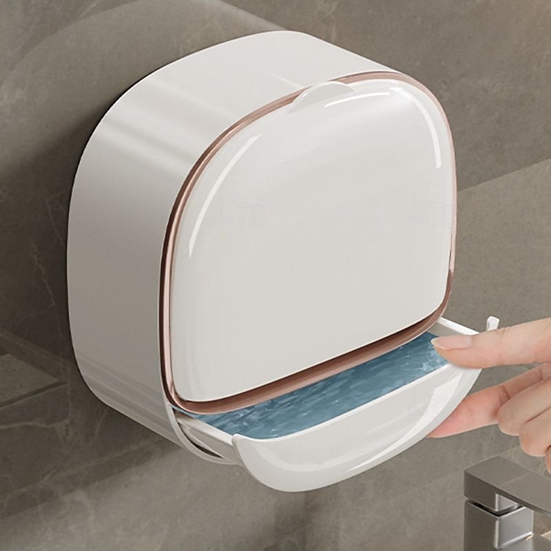 Luxury Soap Holder with Drain Tray Wall Mounted Design No Drilling Required Stylish Soap Storage Box for Bathroom Convenient Water Draining Tray for Bar Soap and Laundry Use 2025 - $9.99 –P2