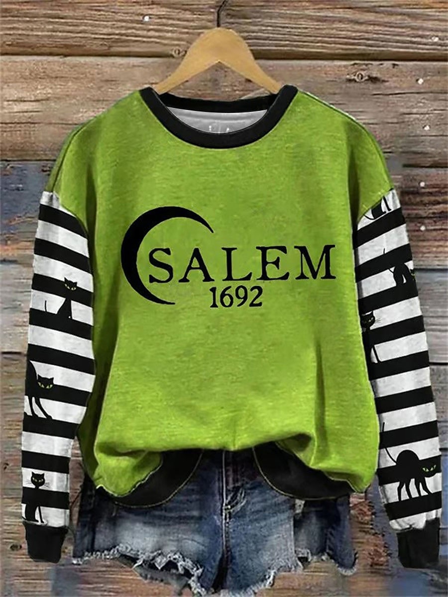 Per donna Felpa Pullover Grafico Lettera Moda Casual Manica Lunga Girocollo Top Regolari Streetwear Abbigliamento Quotidiano Casuale Stampato Nero Arancione Verde Autunno Inverno del 2025 a $26.99 –P1