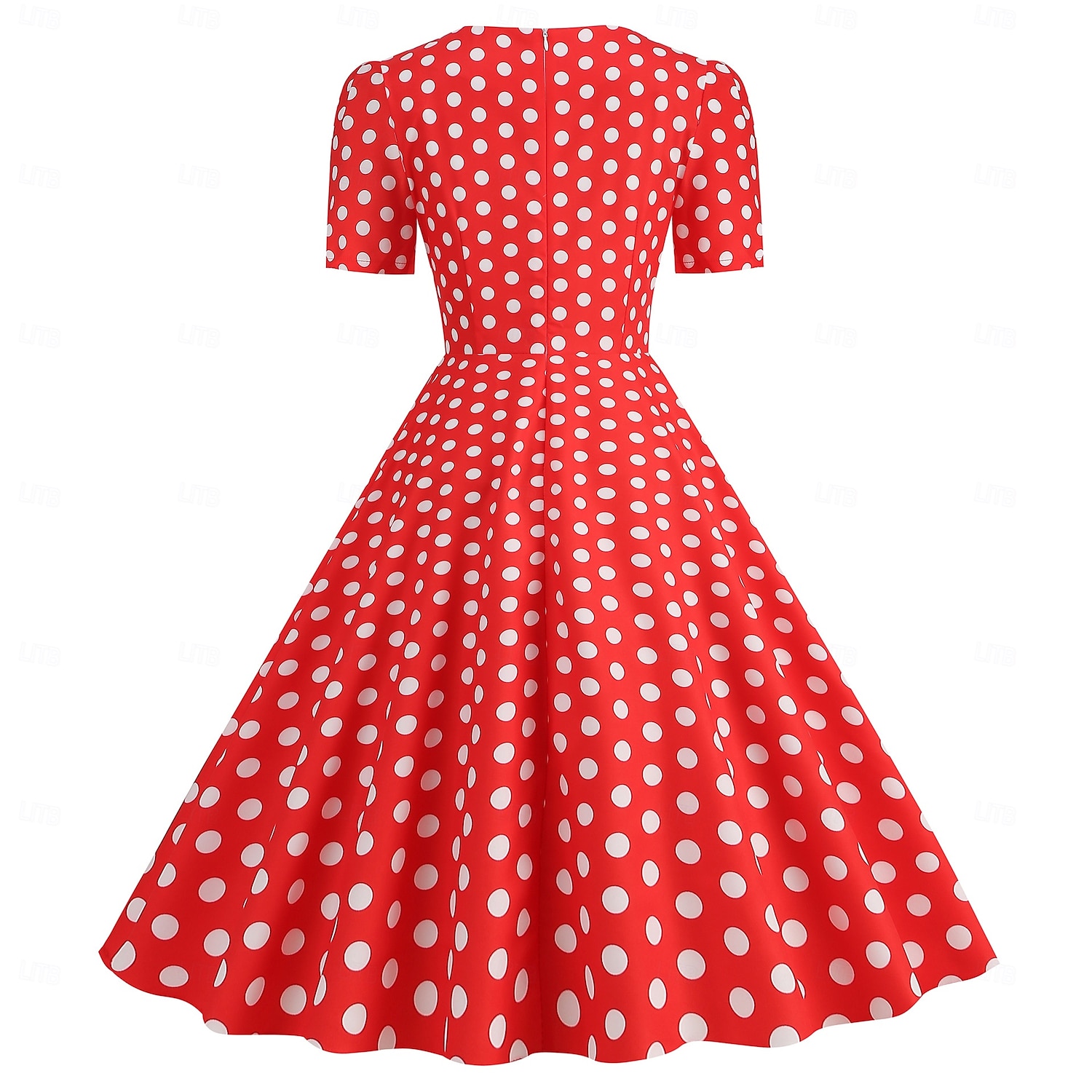 Retro 50. léta Rockabilly Ke kolenům Šaty Houpací šaty Flare šaty Kostkovaný Vzor gingham Puntíkované Dámské Karneval Plesová maškaráda Dovolená Na den Retro tematická párty Dospělí Šaty Jaro léto 2025 - $24.99 –P12
