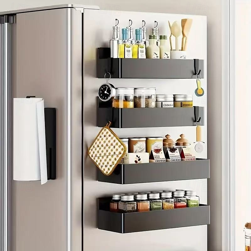 2pcs Large Magnetic Storage Baskets, No Drilling or Adhesive, Removable Multi-Purpose Racks for Fridge, Microwave, Washer Side, Magnetic Spice Organizer for Kitchen 2025 - $18.99 –P2