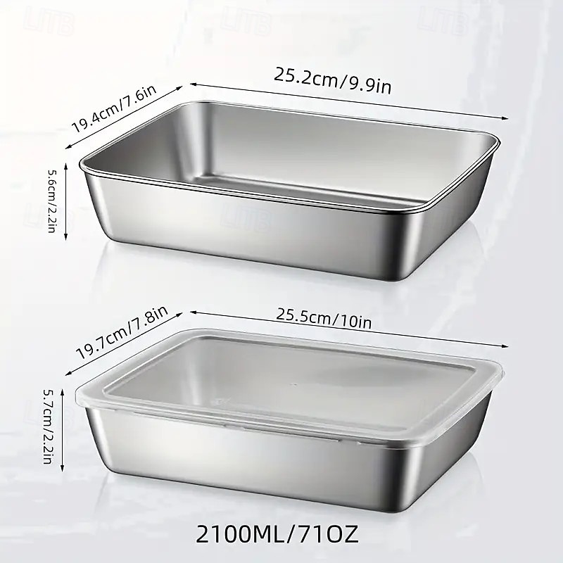 5-Piece Stainless Steel Food Storage Containers with Airtight Lids, Stackable Kitchen Organizer Set for Salad, Fruit, and Meal Prep, Refrigerator Safe, Freezer Friendly, Multipurpose Fresh-Keeping Bowls 2025 - $19.99 –P5