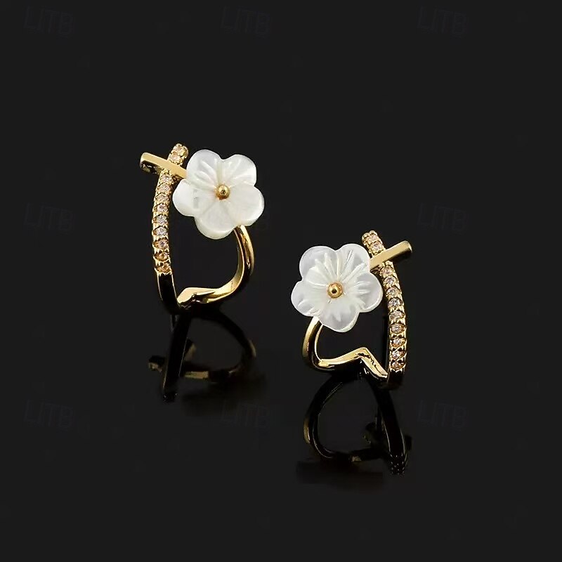 Women's Stud Earrings Tropical Joy Flower Shape Tropical Earrings Jewelry Gold For Party 2026 - $11.49 –P5