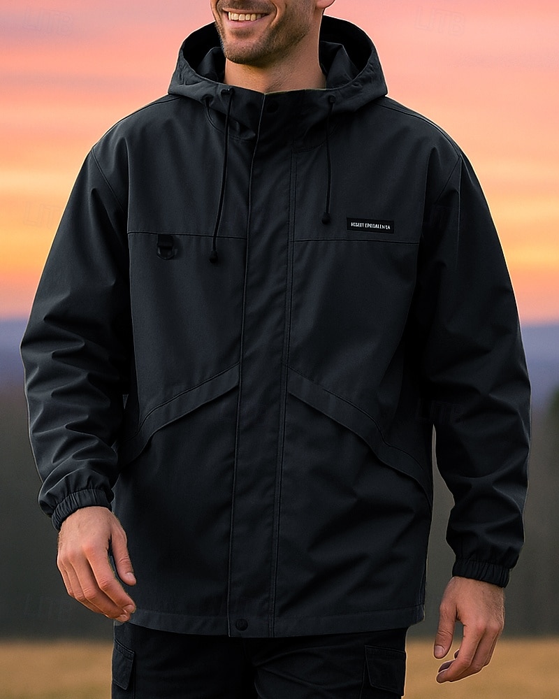 Voor heren Softshell jas Wandeljack Buiten waterdicht Winddicht Wandeloutfits Wandelkleding Lente Herfst Jack Jagen Klimmen Hardlopen Effen Kleur Zwart Leger Groen 2025 - $61.99 –P4