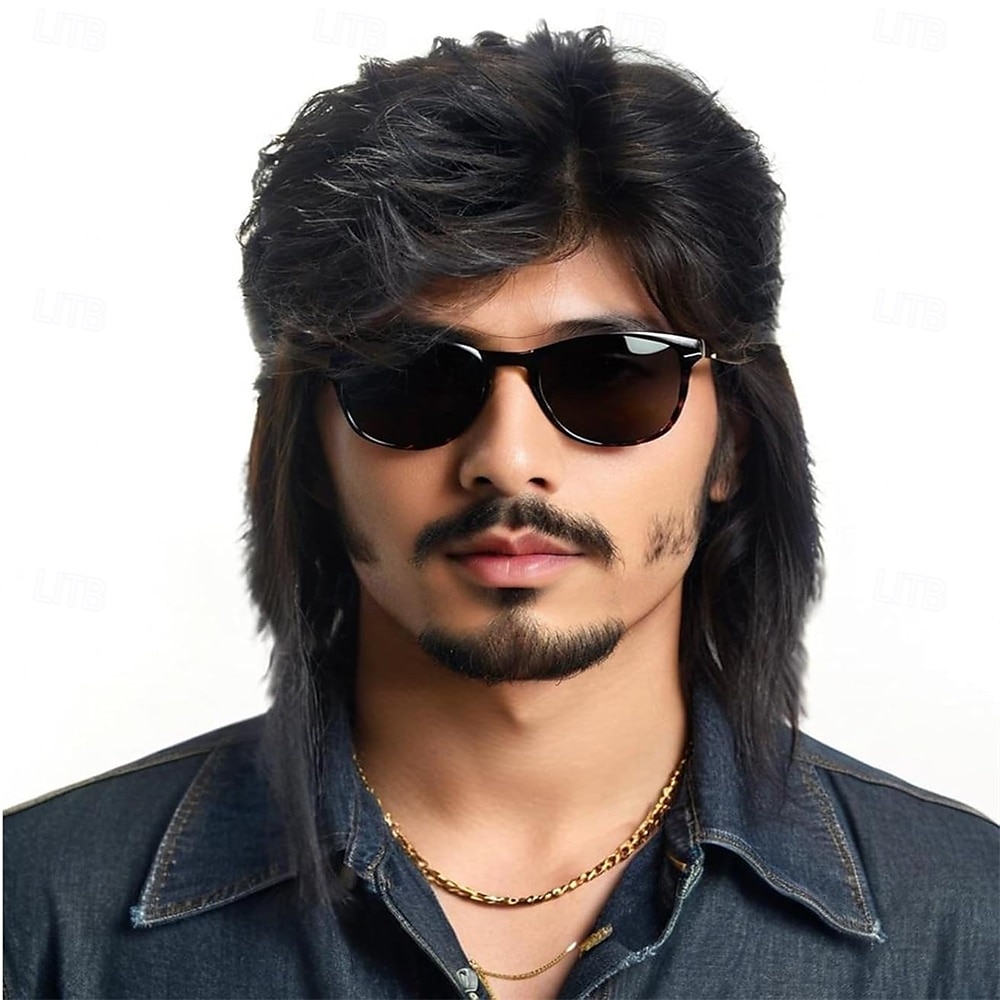 Parrucca mullet lunga bicolore grigio-biondo in stile anni '80, accessorio per feste in costume del 2025 a $21.99 –P7