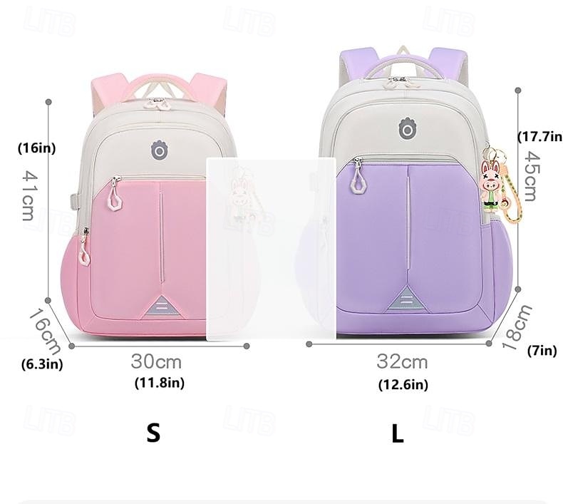 Enfant Garçons Fille Sac à Dos Cartable Sac à Dos Fonctionnel Sac à dos scolaire École Polyester Réglable Grande capacité Imperméable Fermeture éclair Noir Rose Claire Violet de 2025 ? $34.99 –P10