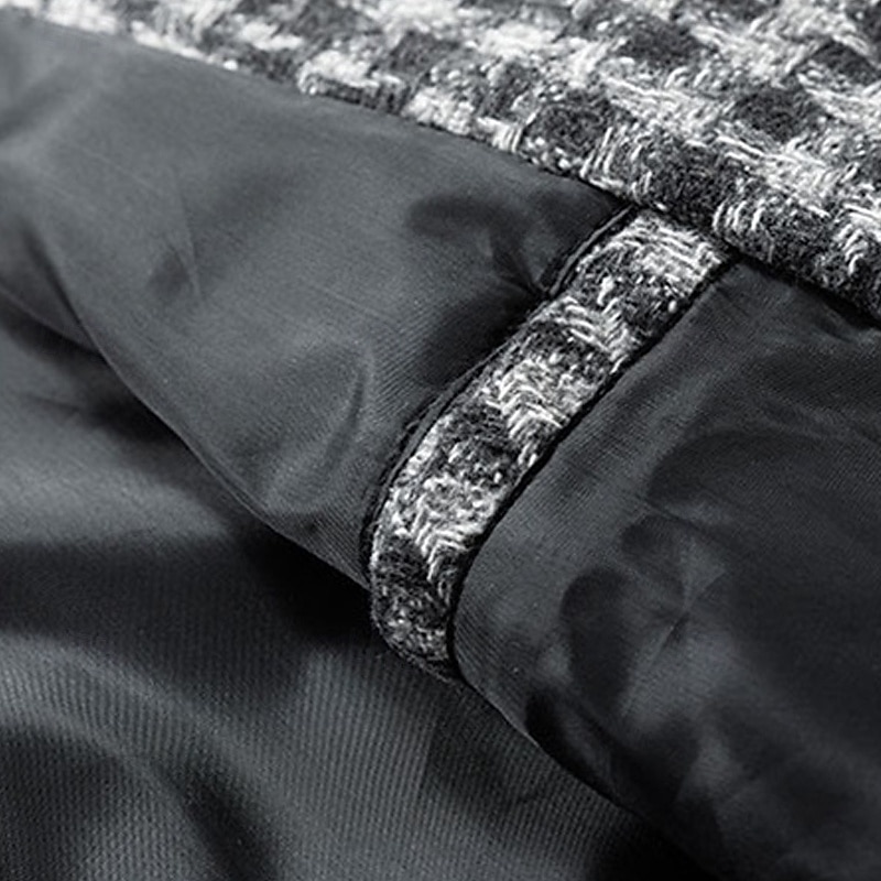 2025年 男性用 軽量ジャケット カジュアルジャケット バケーション 日常 保温 ポケット 秋 冬 チェック ファッション クラシック ラペル レギュラー ブラック カーキ色 グレー ジャケット  コレクション – $52.99 –P7