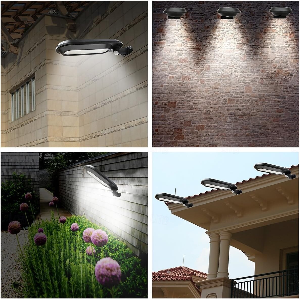 Applique murale solaire rotative avec détecteur de mouvement, imperméable, pour porte d'entrée, jardin, garage, clôture, terrasse, porche, décoration de 2025 ? $40.99 –P5