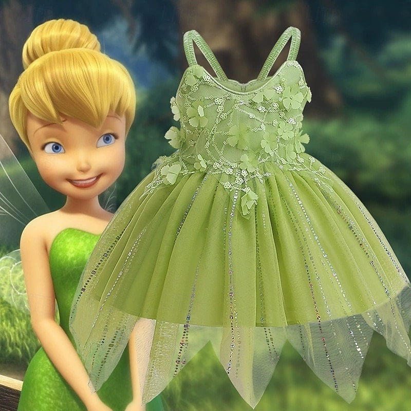 Peter Pan Pohádka Princeznovské Elf Tinker Bell Šaty Květinové šaty Tylové šaty Postavy z pohádek Filmové kostýmy for Dívčí Dětské předvečer Všech svatých Karneval Světový den knihy Výkon Vzdělávac 2025 - $34.99 –P2