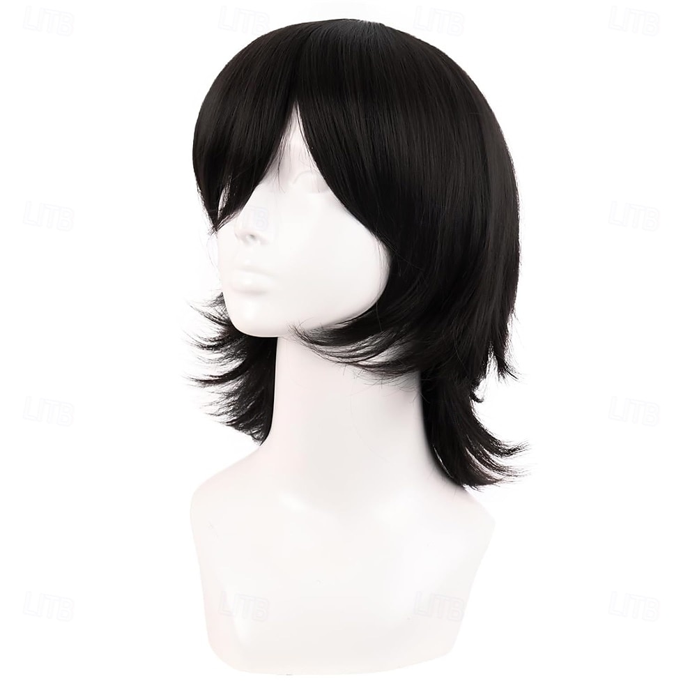 Perruque synthétique courte de 14 pouces/35 cm avec queue de loup et frange latérale pour cosplay de 2025 ? $23.99 –P3