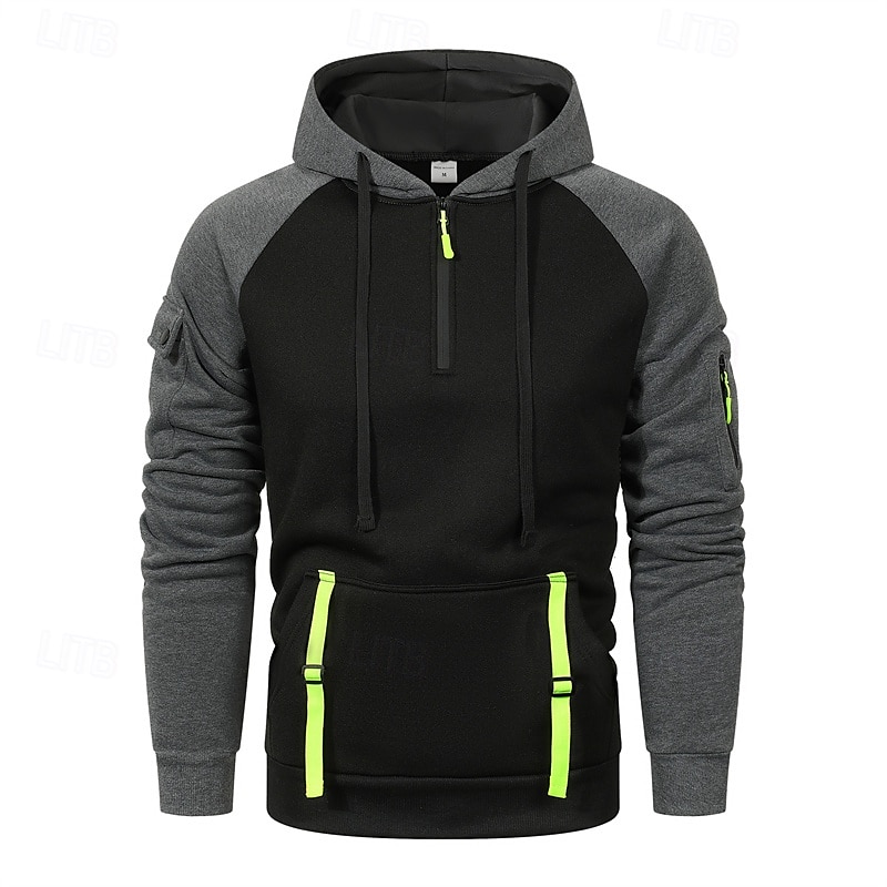 Pánské Kapuce Mikina se zipem na čtvrtletí Černá Velbloudí Tmavě šedá Kapuce Barevné bloky Slátanina Kapsy Čtvrtletní zip Sporty a outdoor Denní Dovolená Polyester Šik ven Základní Na běžné nošení 2025 - $22.99 –P6