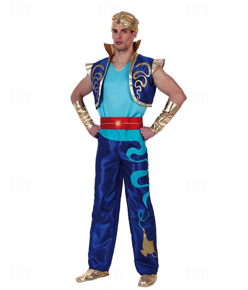 Fairy Tale Arabian Nights Prince Aladdin Outfits Costume Storybook Characters Cosplay Movie Cosplay for Men's Girls' Kid's Adults' Halloween Carnival World Book Day Performance Educational Dress Up 2025 - $35.99 –P2