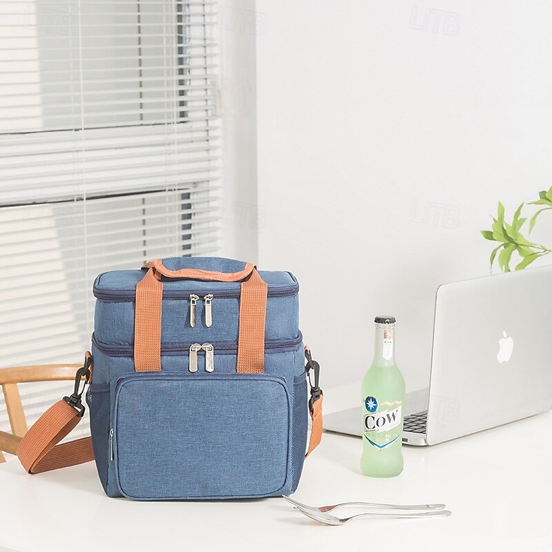 lunchväska för kvinnor och män för skolstart, kontorspicknick, vandring, strand, dubbellager, stor kapacitet, isolerad crossbody-lunchväska, vattentät kylväska för utomhuspicknick 2025 - $17.99 –P4