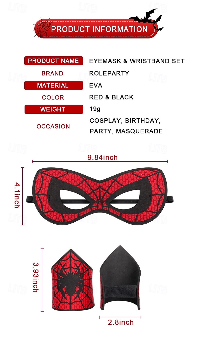 Mask Arm Guards Spider Superhero Half Face Kid's Unisex Boys' Halloween Carnival Party Performance Dress Up 2026 - $12.49 –P1