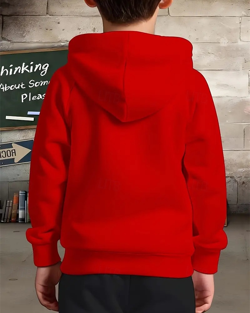 Pojkars casual hoodie med tung tung tung saur roligt abstrakt tryck 3D-grafik hoodie långärmad vår höst mode streetwear barn 4-12 år huva utomhus casual daglig normal passform 2025 - $18.99 –P2