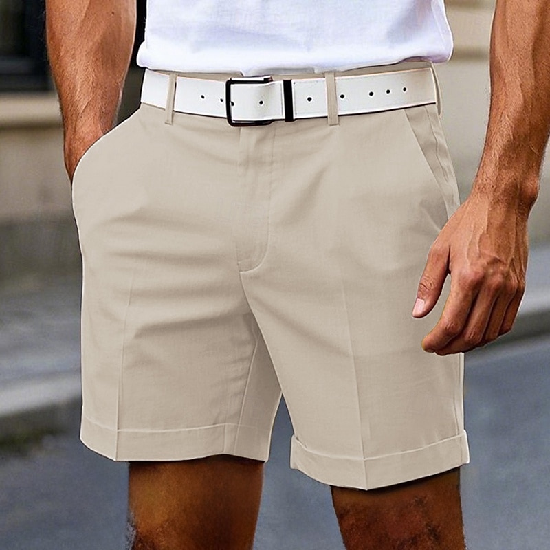 Herre Dress Shorts Burmuda shorts Arbeidshorts Lomme عادي Komfort Knelengde utendørs Virksomhet Mote Fritid Svart Hvit 2025 - $23.99 –P6
