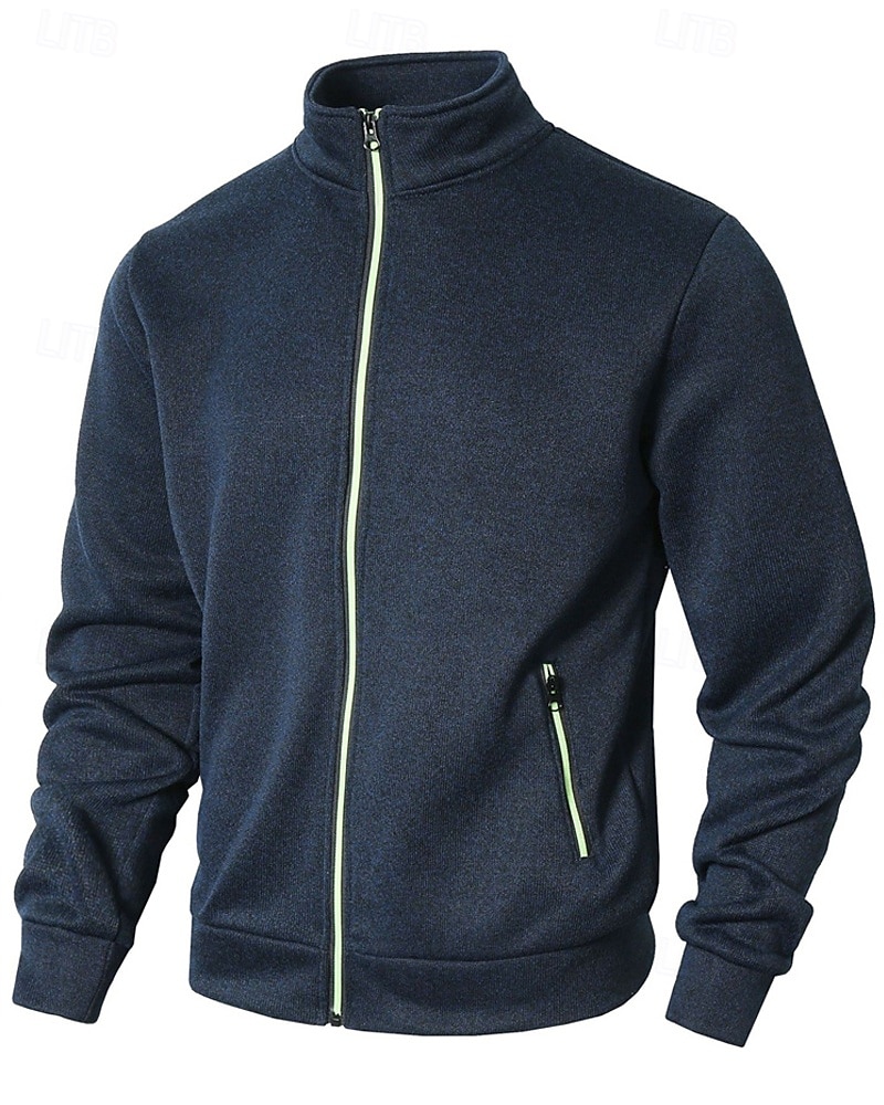 Pánské Mikina Celorozepínací mikina Černá Armádní zelená Námořnická modř Světle šedá Tmavě šedá Stojáček Bez vzoru Kapsy Sporty a outdoor Denní Dovolená Polyester Šik ven Základní Na běžné nošení 2025 - $27.99 –P15