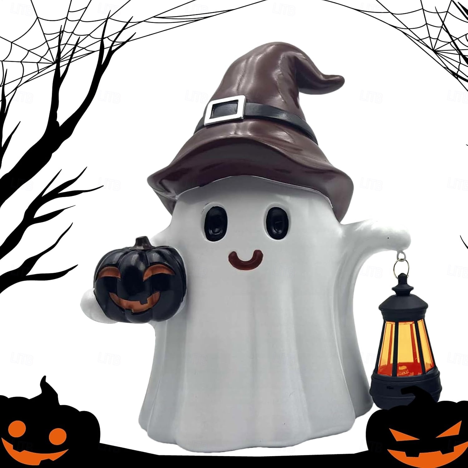 1 ks halloween venkovní solární vodotěsná lucerna duchů vnitřní a venkovní nádvoří zahradní cesta terasa restaurace ložnice dekorativní světlo krajinářské světlo 2025 - $23.99 –P3