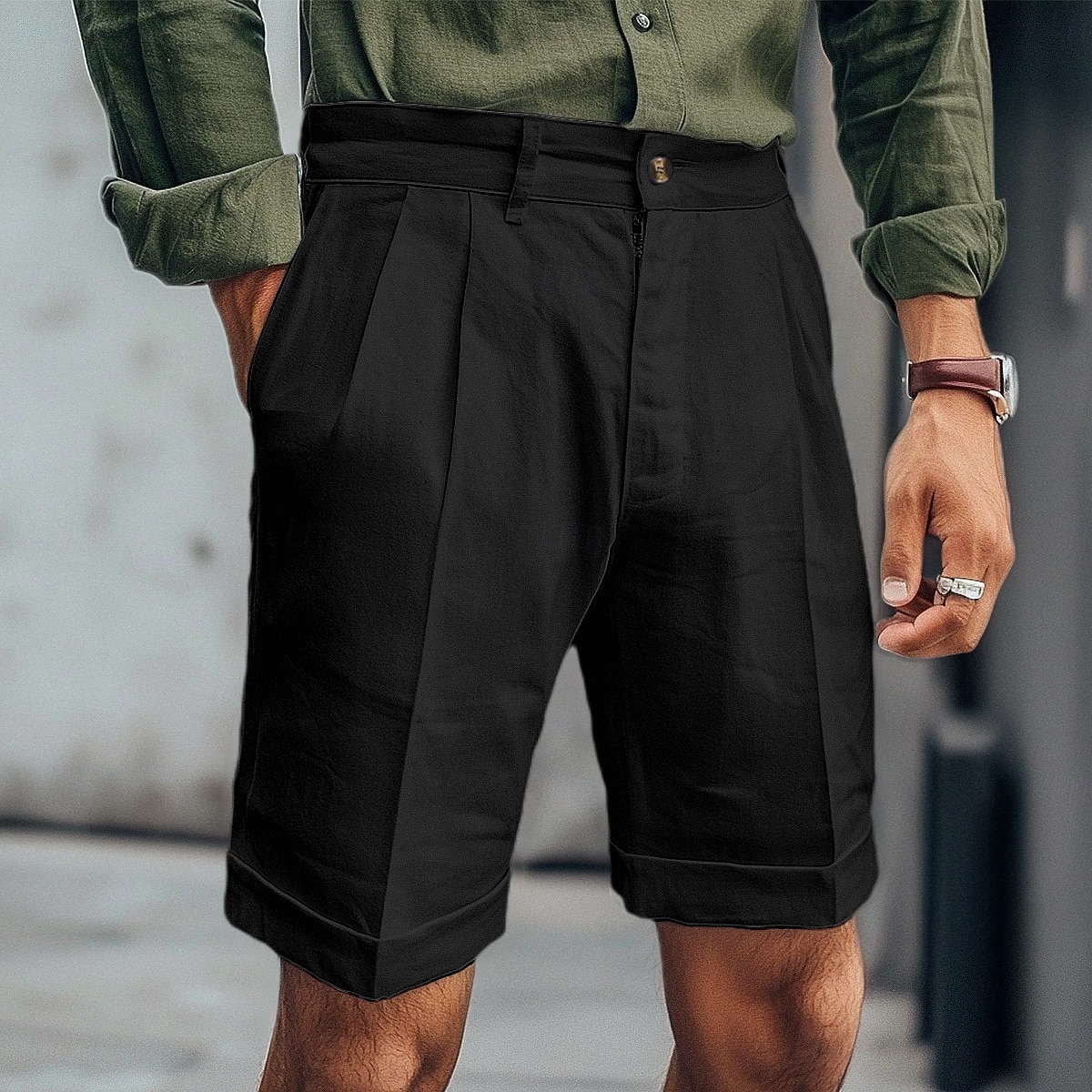 Per uomo Shorts Shorts di Lino Pantaloncini Estivi Shorts da Spiaggia Pantaloni plissettati Gamba Dritta Semplice Morbido Traspirante Lunghezza al ginocchio All'aperto Casuale Quotidiano Vacanza Moda del 2025 a $23.99 –P7