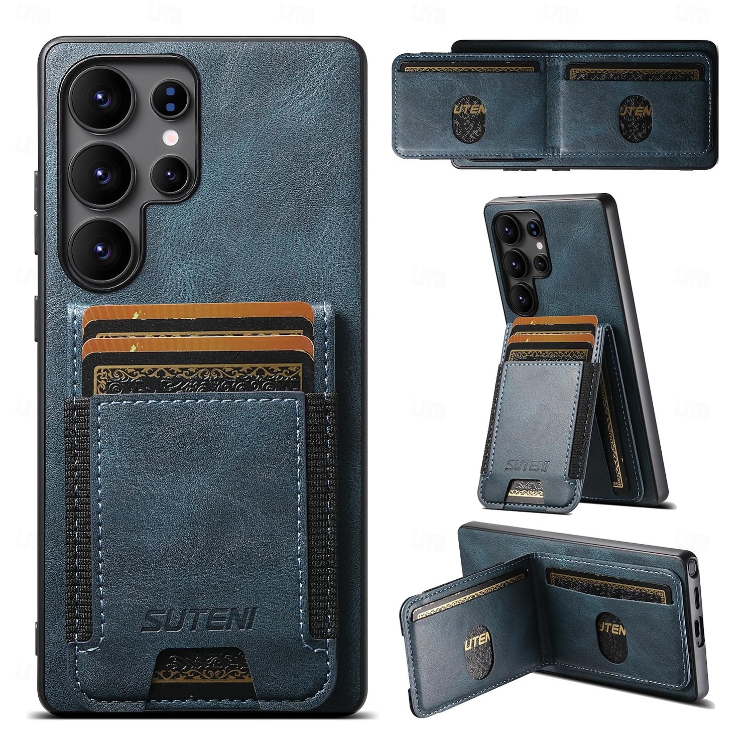 τηλέφωνο tok Για Samsung Galaxy S25 S24 S23 Ultra Plus S22 Plus Ultra Πίσω Κάλυμμα με βάση στήριξης Υποδοχή κάρτας Ανθεκτική σε πτώσεις Ρετρό TPU PU δέρμα 2025 - $22.99 –P4