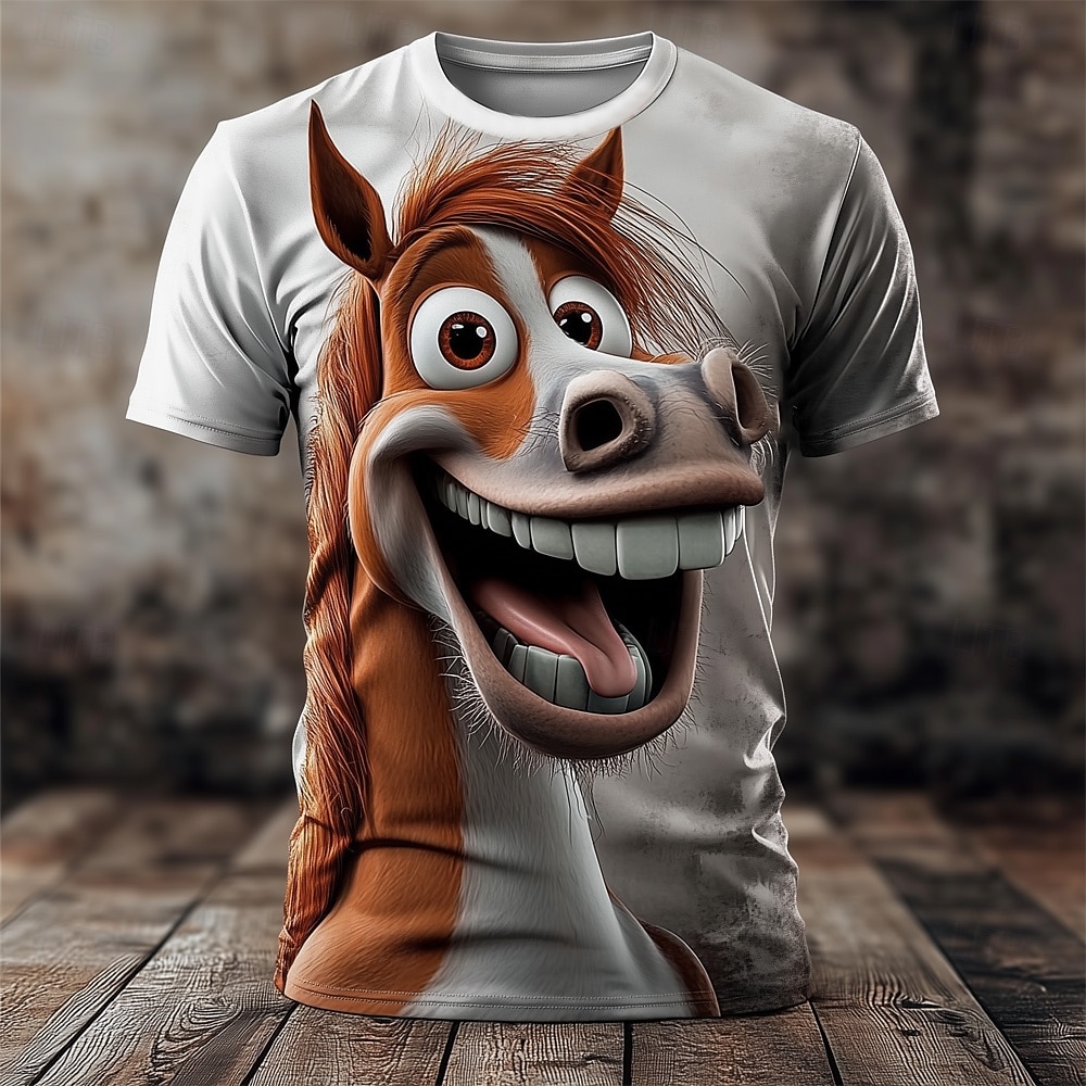 Herr Djur 3D Figur T-shirt Kortärmad T-shirt 3D-tryck Rund hals Skjorta drivna Designer Fest Gata Ledigt Vit 1 Vit 2 Vit 3 Sommar Vår Alla årstider Kläder S M L XL XXL XXXL 2025 - $17.99 –P2