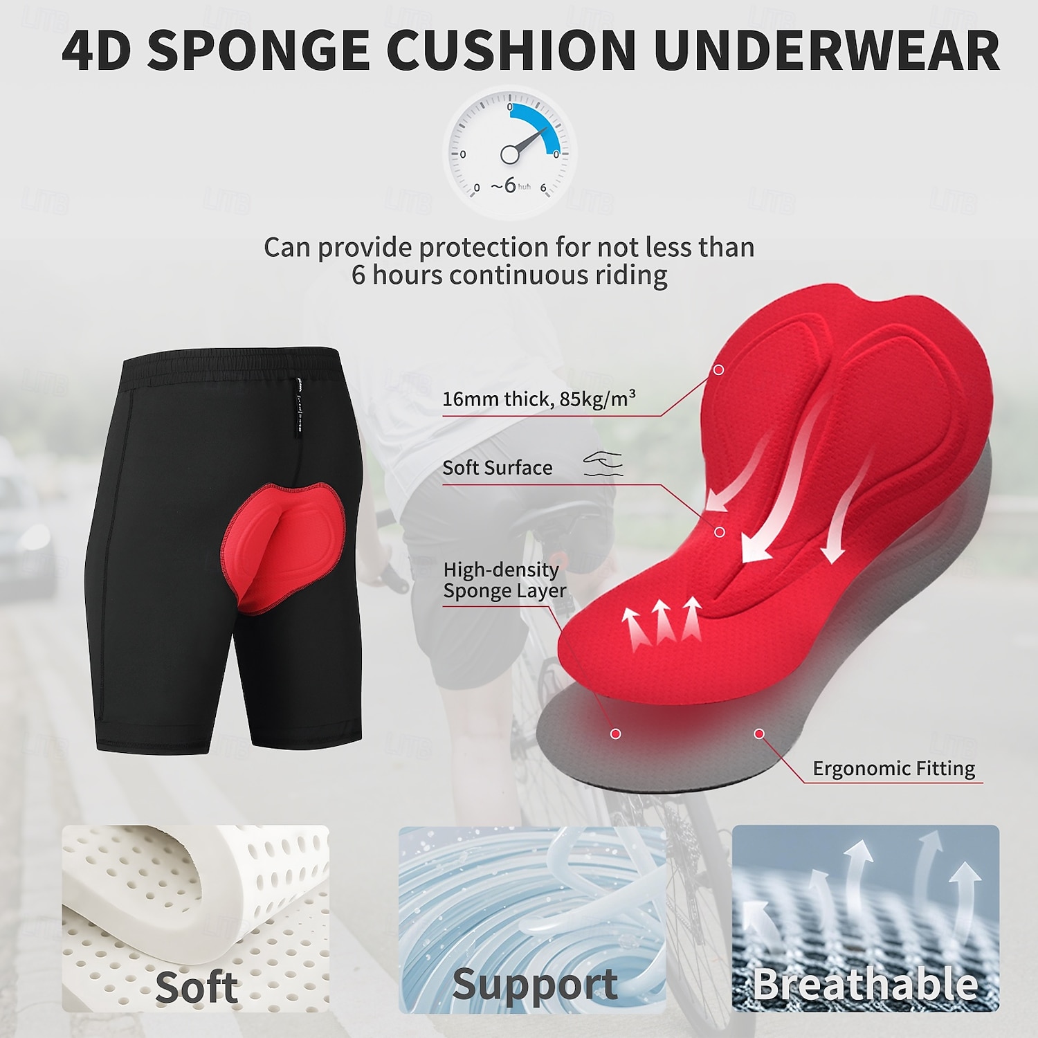 WOSAWE Summer Road Bike Speed Mountain Shorts Multi-Pocket Design Underwear One-piece Cycling Shorts BD119 2026 - $62.99 –P15